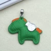 Oil-edged green horse + silver chirp