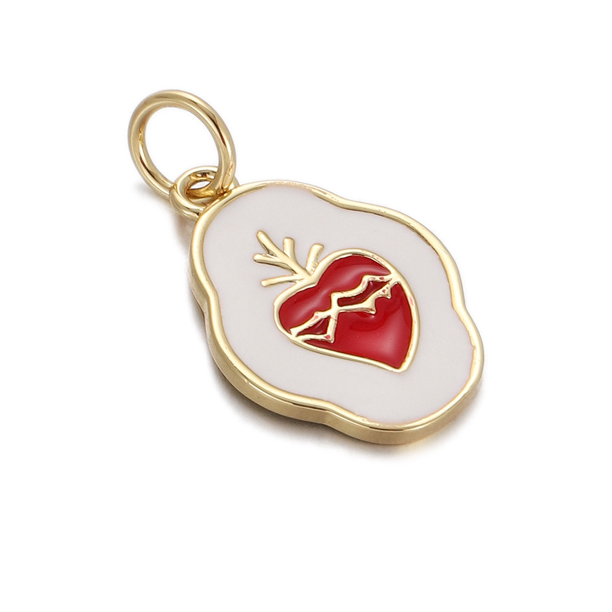 17g Weight Pendant Jewelry Making Type Gold Plated Plating Material Zircon Inlay Material 1 Piece Quantity Holiday, Daily Occasion Copper Material Letter, Heart Shape Pattern Women's Gender Enamel Design Simple Style Style 1 Piece Copper Zircon Gold Plated Letter Heart Shape Pendant 26