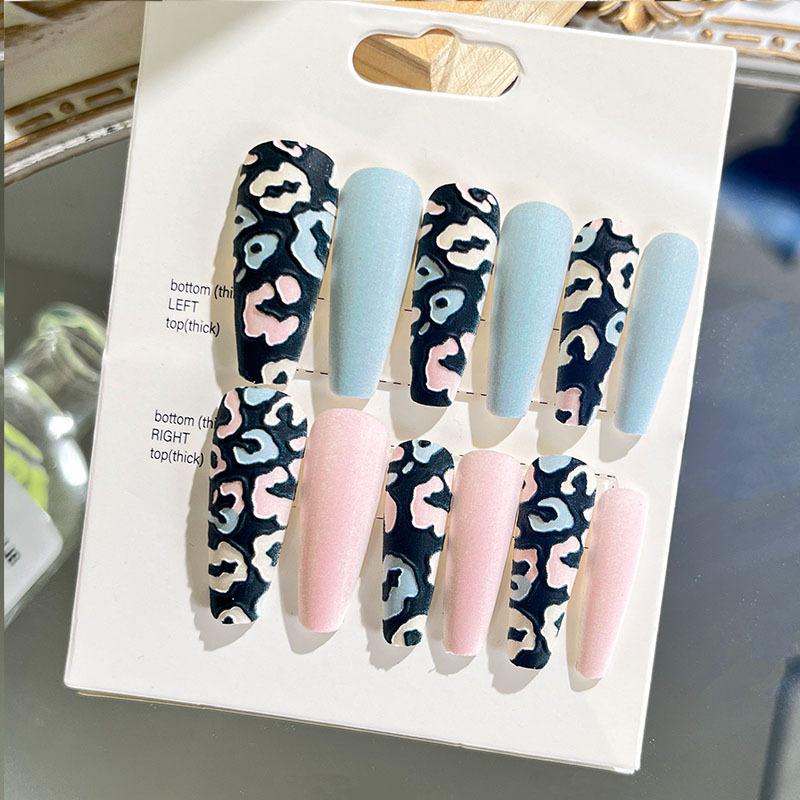 Nuevas uñas portátiles para adultos, uñas en relieve estéreo, parches de manicura, uñas postizas, uñas terminadas, uñas largas de ballet