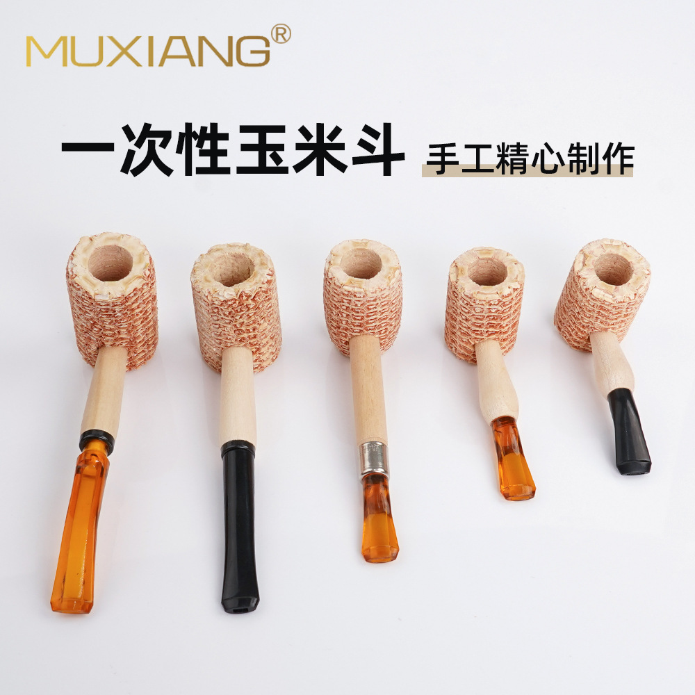Wooden Tobacco Pipes Wholesale Corn Pipes Hospitality Supplies Novice Entry Disposable Corncob Filter Pipes on Behalf of