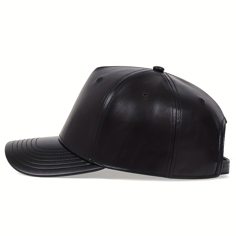 New PU Leather Hip Hop Baseball Street Trendy Men's Versatile Korean Edition Fashion Women's Duck Tongue Hat Batch_voghion.com