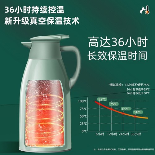 Long-lasting Insulated Kettle for Dorms & Home Use, Large-Capacity Thermos with Glass Inner Liner, Perfect for Students