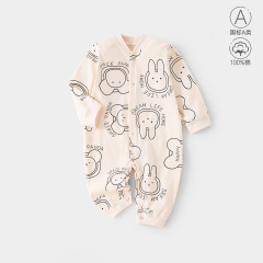 春裝新款類長袖睡衣男寶女寶衣服a時尚哈衣小兔ins爬服嬰兒連體衣