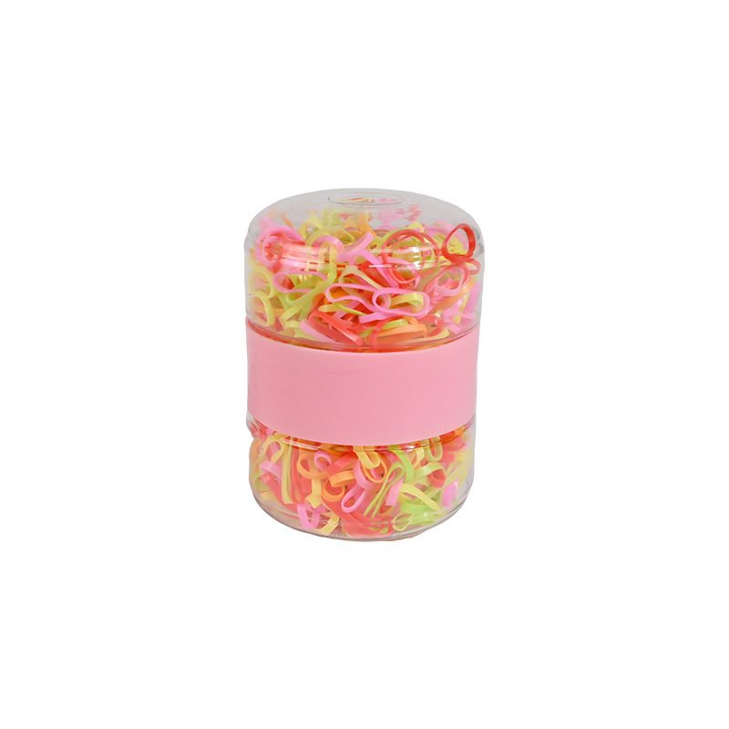 banda de goma de alta elasticidad para niños anillo para el cabello de niñas enlatado banda de goma desechable para el cabello de la cuerda de la cabeza banda de goma adornamiento para el cabello