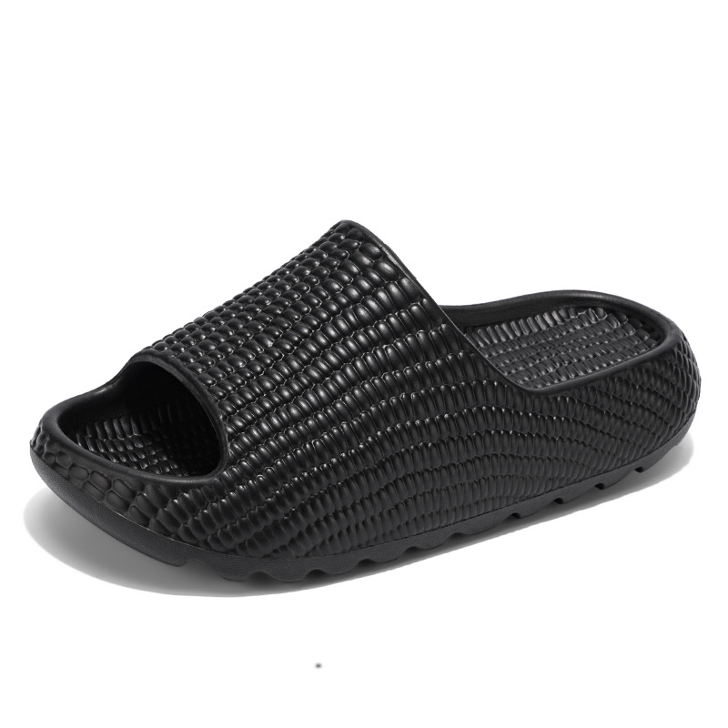 Zapatillas exteriores de suela gruesa para mujer 2025 nuevo estilo eva interior hogar antideslizante aumento baño sandalias y zapatillas de suela blanda para hombre