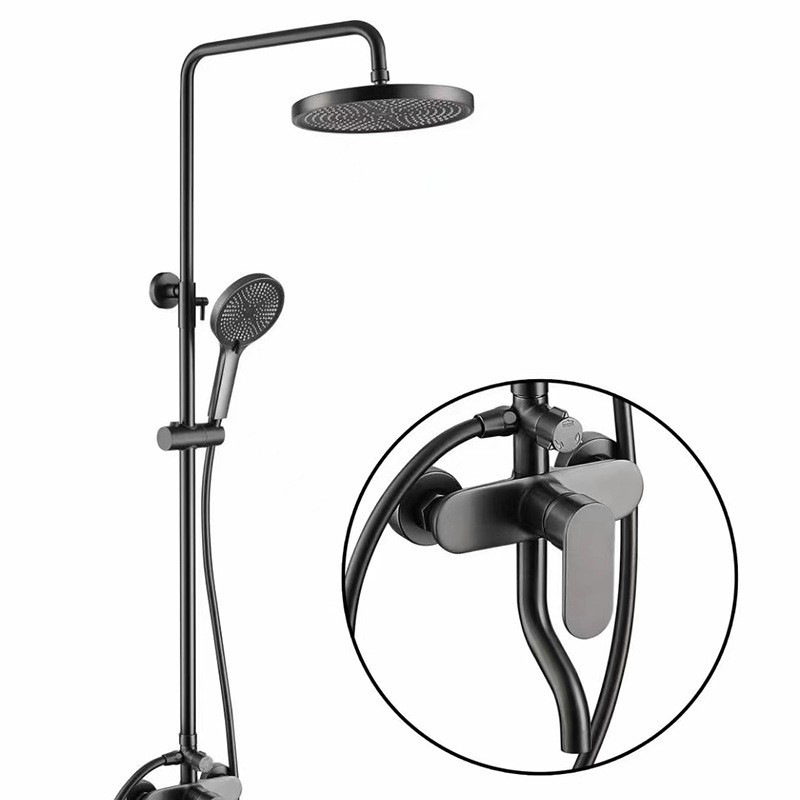 Tres-Función de galvanoplastia de cobre ducha traje de baño hogar de cuatro velocidades de refuerzo boquilla manguera baño pistola