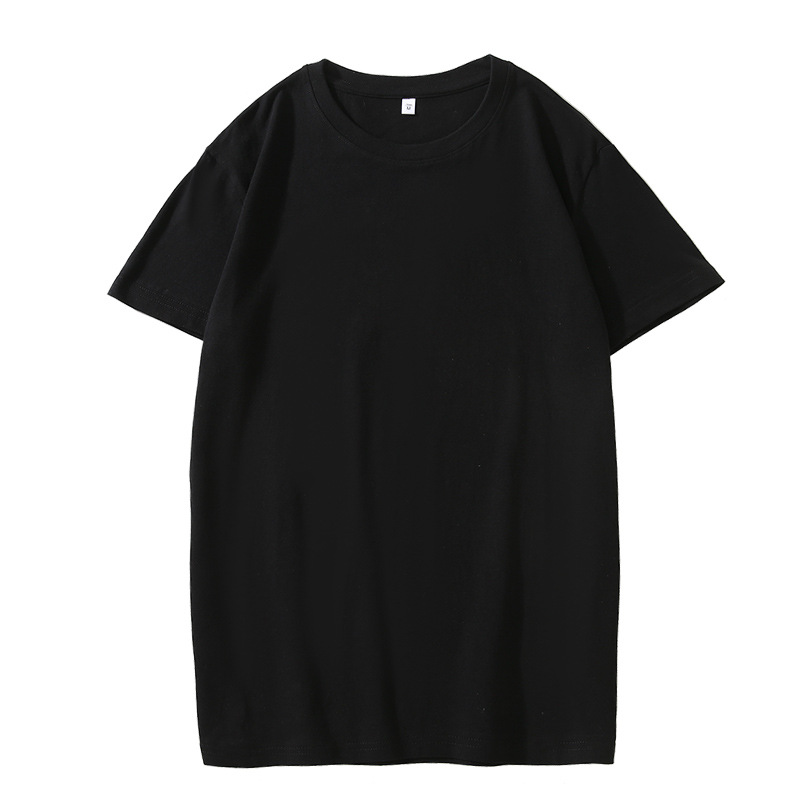 2025 Xinjiang algodón puro de fibra larga 180g cuello redondo hombres y mujeres color puro camisetas de manga corta ropa casual versátil de manga corta al por mayor