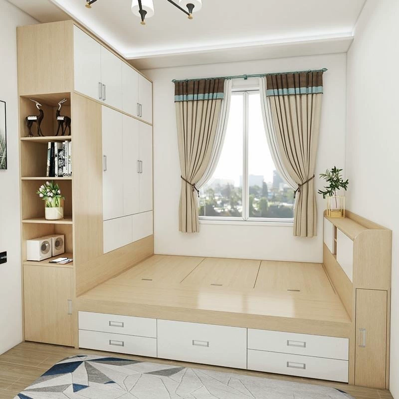 Татами кровать с интегрированным шкафом, многофункциональная комбинированная панель для экономии пространства, татами спальня, шкаф-кровать, кровать с хранением