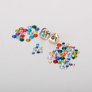 Cross-border new best selling European and American single hip-hop braces colored diamond DIY point drill HIPHOP hip-hop jewelry