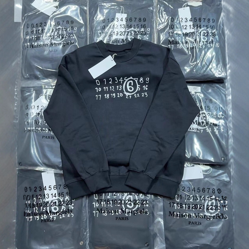 Cross-Border Trendy Brand Maison Margiela Mm6 High-Quality Men's and Women's Terry Round Neck Sweatshirt Cross-Border Trendy Brand Maison Margiela Mm6 High-Quality Men's and Women's Terry Round Neck Sweatshirt
