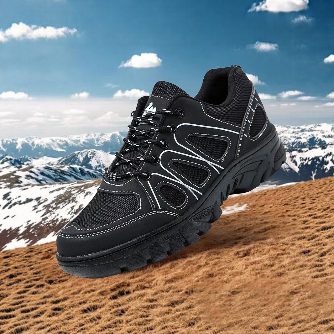 Men's outdoor hiking shoes, breathable, non-slip, wear-resistant, low-top athletic shoes, spring/summer style.