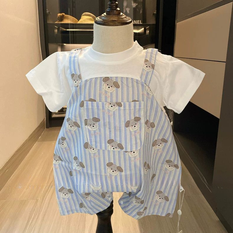 Summer Thin Romper for Babies, Stylish Casual Two-Piece Crawling Outfit, Fashionable Infant Clothing for 6-9 Months, Short Romper 3 Summer Thin Romper for Babies, Stylish Casual Two-Piece Crawling Outfit, Fashionable Infant Clothing for 6-9 Months, Short Romper 3