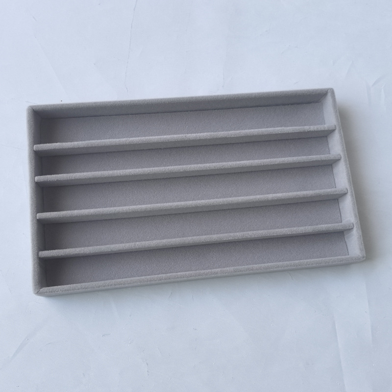 Tamaño pequeño caja de joyería anillo de terciopelo pendientes placa vacía estante de exhibición de la joyería caja de almacenamiento bandeja al por mayor