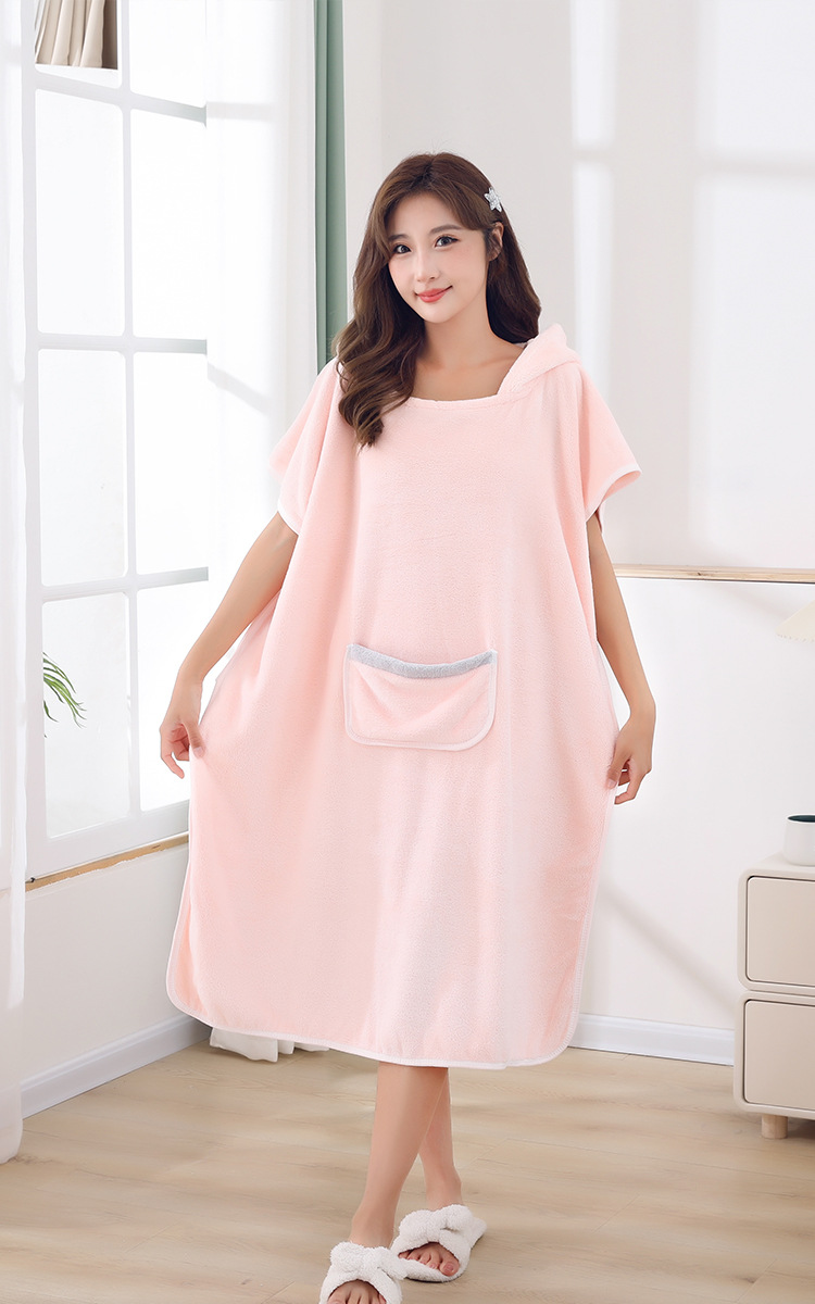 성인 반팔 목욕가운 [체리핑크]