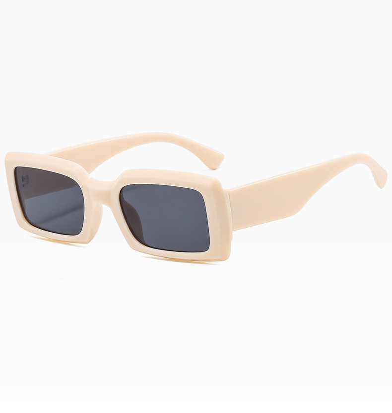 European And American New Rectangular Trendy Plain Sunglasses Hip-hop Sunglasses display picture 4