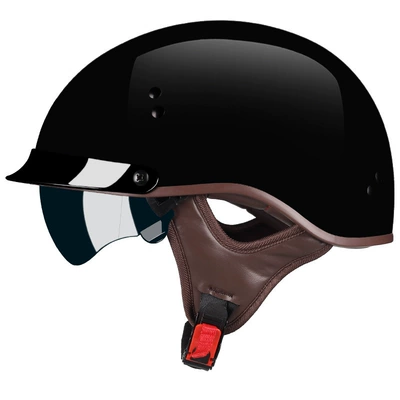 Motosiklet kaskı (dəbilqə) — 3C Motorcycle Helmet for Men and - plain-bright-black-m