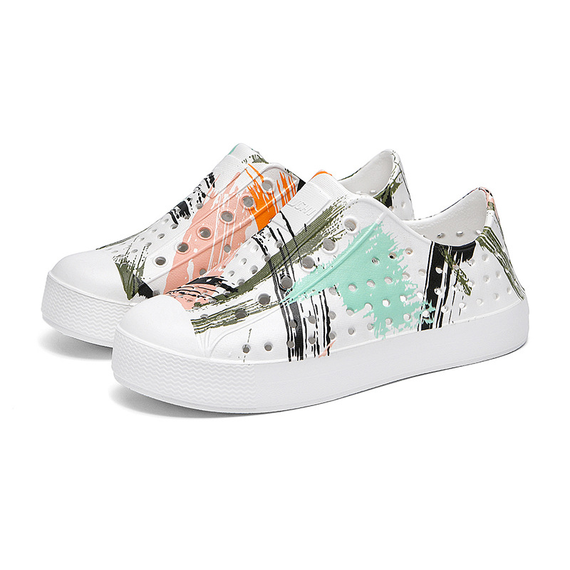 Agujero zapatos de verano niños niñas zapatos de playa lindo de dibujos animados Botas de lluvia padre-hijo antideslizante sandalias impermeables