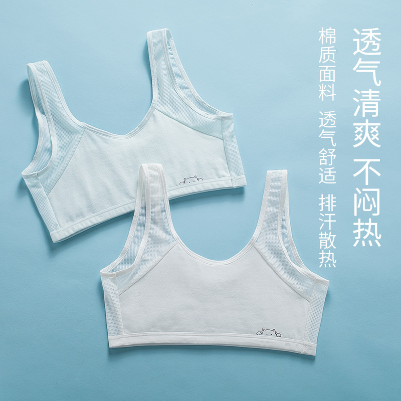 Thin and Breathable I-Shaped Girl's Vest Cartoon Beautiful Back Intimates Cotton Style Primary and Secondary School Students Double Shoulder Strap Bra 1115 Thin and Breathable I-Shaped Girl's Vest Cartoon Beautiful Back Intimates Cotton Style Primary and Secondary School Students Double Shoulder Strap Bra 1115