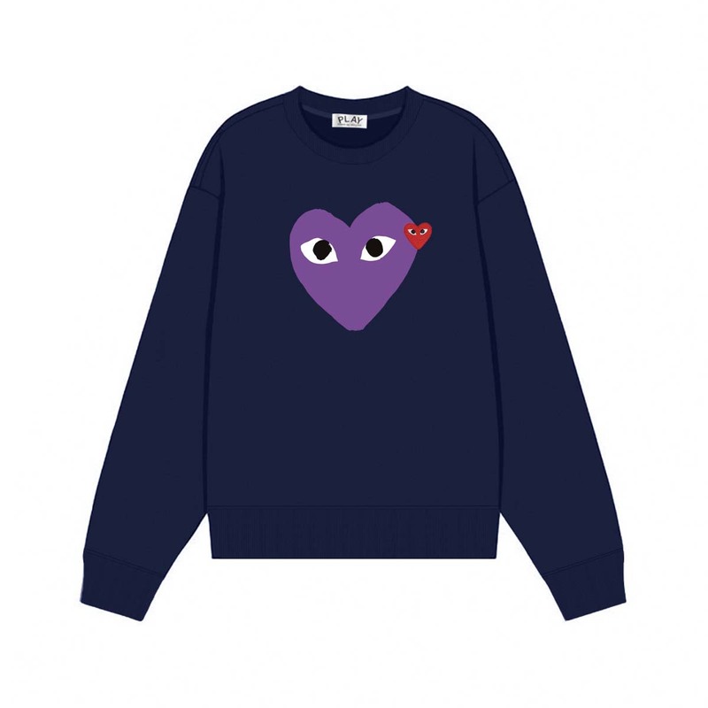 Comme des Garcons川久PLAY刺绣爱心秋冬季长袖圆领毛圈卫衣 男女|undefined