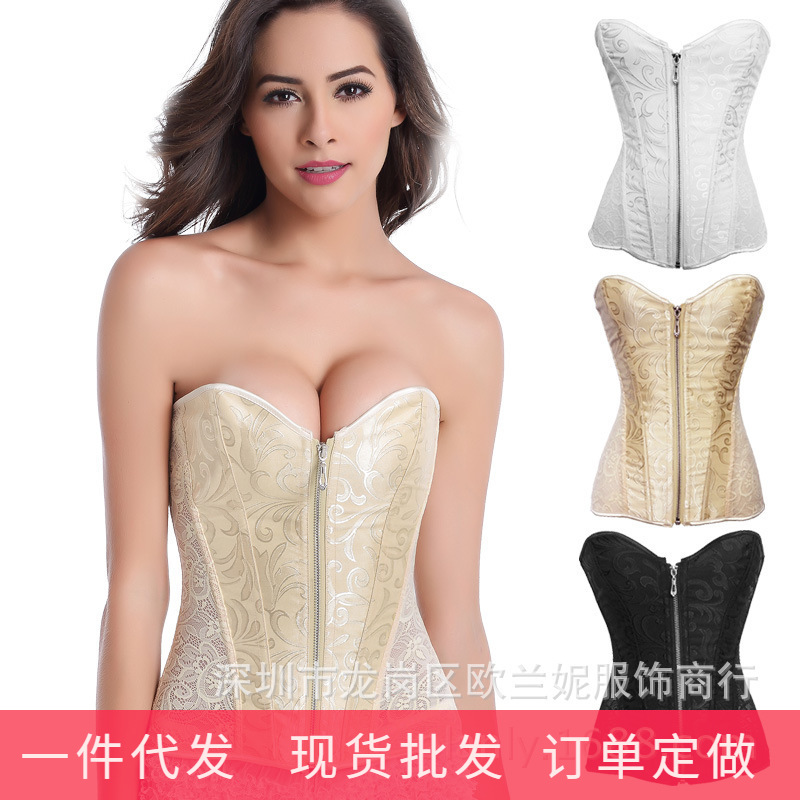 The new autumn and winter Lace ventilation Corset Steel The abdomen Girdle Corset Slimming clothes Wedding dress Underwear