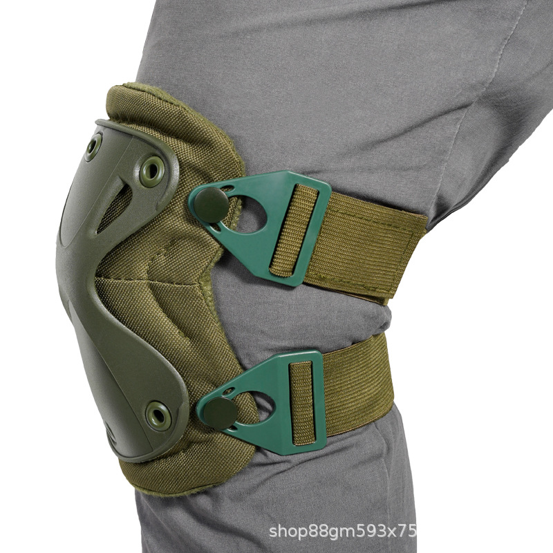 Tactical rodilla protector de codo cuatro piezas rodilla entrenamiento arrastrar equipo de combate humano real CS ciclismo protector de muñeca deportivo