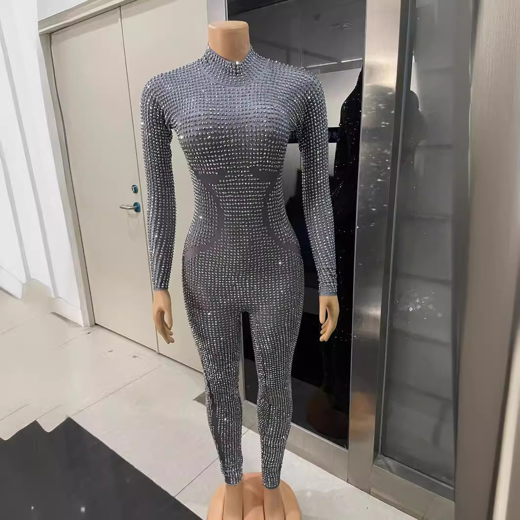 Costumes Nightclub Bar Slim Fit Jumpsuit Singer Model Catwalk Banquet Party Dress Prom Dress