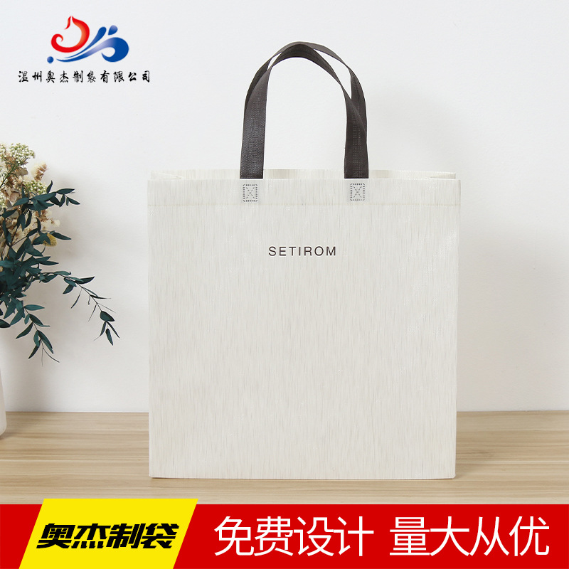 折叠无纺布手提袋热压覆膜保温外卖服装鞋子礼品购物包纯棉麻布袋