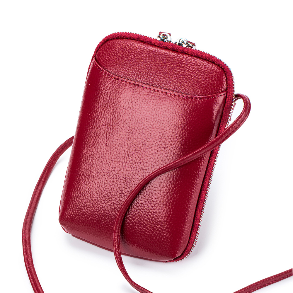 Nuevo diseño de nicho de cuero genuino bolso del teléfono móvil de las mujeres de moda simple hombro crossbody Bolso pequeño mini bolso del comercio exterior de las mujeres