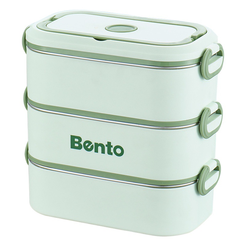 304 caja de almuerzo de doble capa de acero inoxidable compartimiento caja de almuerzo de trabajo del estudiante caja de almuerzo portátil caja de almuerzo de microondas