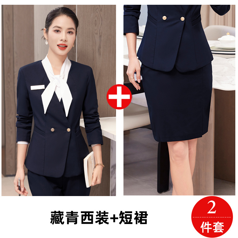 Women's navy blue suit + skirt