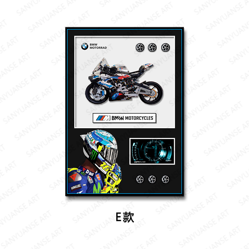 Porsche 911 modelo de coche deportivo pintura colgante sala de estar creativa bloques de construcción tridimensionales pintura decorativa física mural infantil transfronterizo