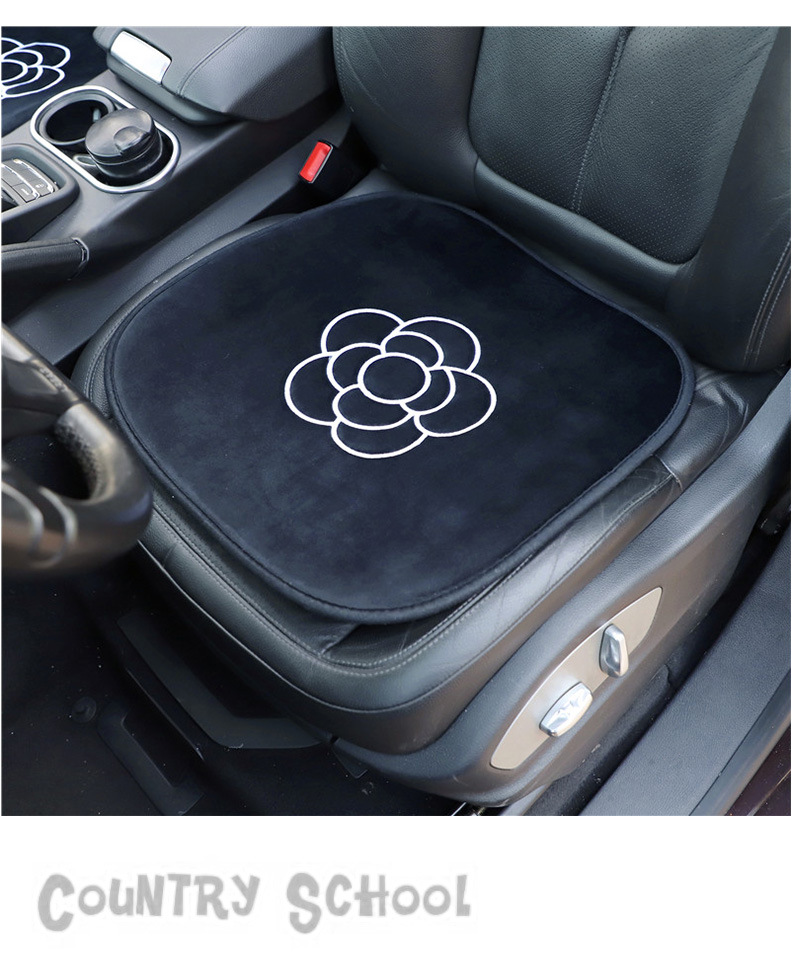Camellia Car Seat Cushion Autumn and Winter Plush Comfortable Car Seat Cover High-End Car Interior Supplies