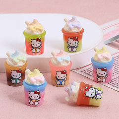 かわいい立体ニャーデザートカップ手作り diy クリーム接着剤樹脂アクセサリー小物アクセサリー材料パッケージ卸売