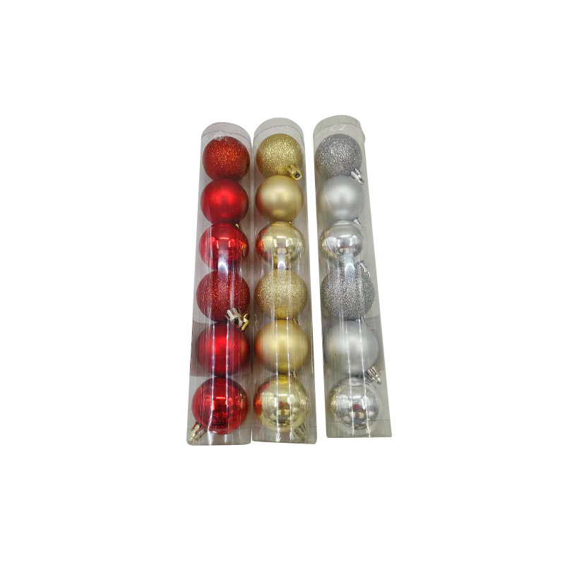 Bola de Navidad Halloween regalo de Navidad árbol de Navidad decoraciones colgante galvanoplastia bola traje de oro y plata rojo 4cm conjunto 6