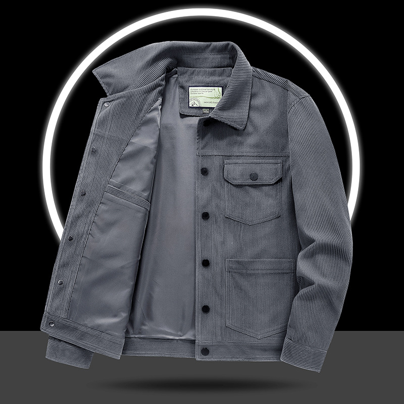 2022 primavera nueva chaqueta de solapa de los hombres más el tamaño de otoño de los hombres chaqueta de pana capa transfronteriza al por mayor