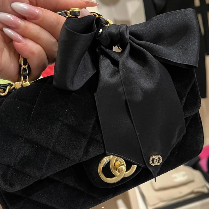 25k新款大号蝴蝶结链条布包手提单肩休闲潮流女大容量|undefined