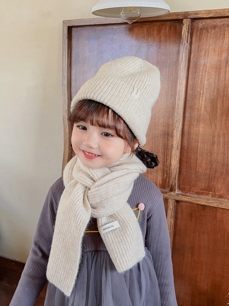 Casual, Outdoor, Daily Occasion Solid Color Pattern Children Unisex Basic Simple Style Solid Color Jacquard Wool Cap