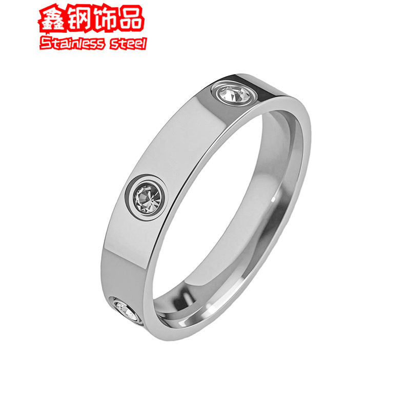 热门全钻戒指钛钢轻奢高级感情侣对戒时尚轻奢不锈钢戒指女手饰品|undefined