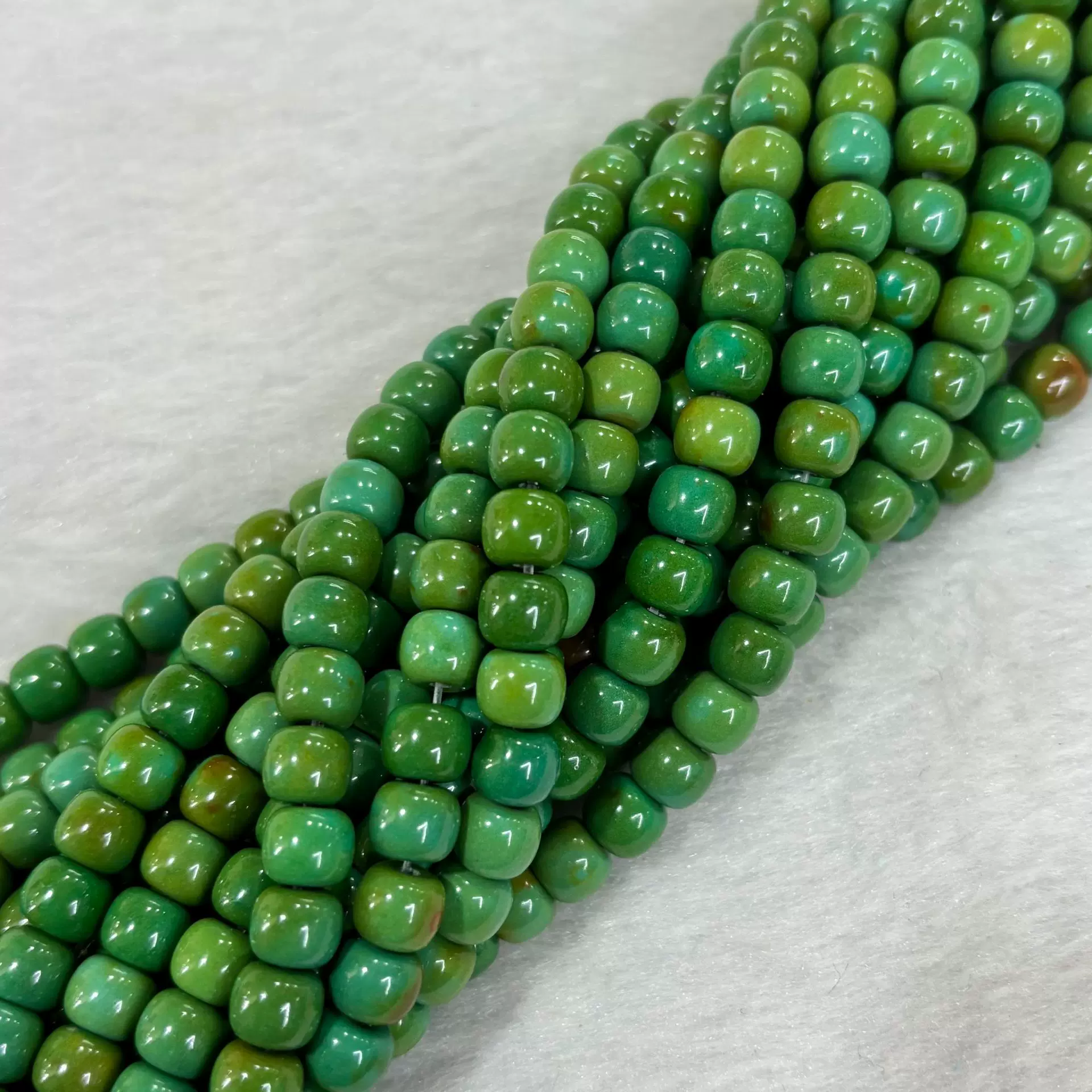 菜籽黄绿松石老型珠藏式文玩DIY108项链手串饰品配珠腰珠隔珠散珠