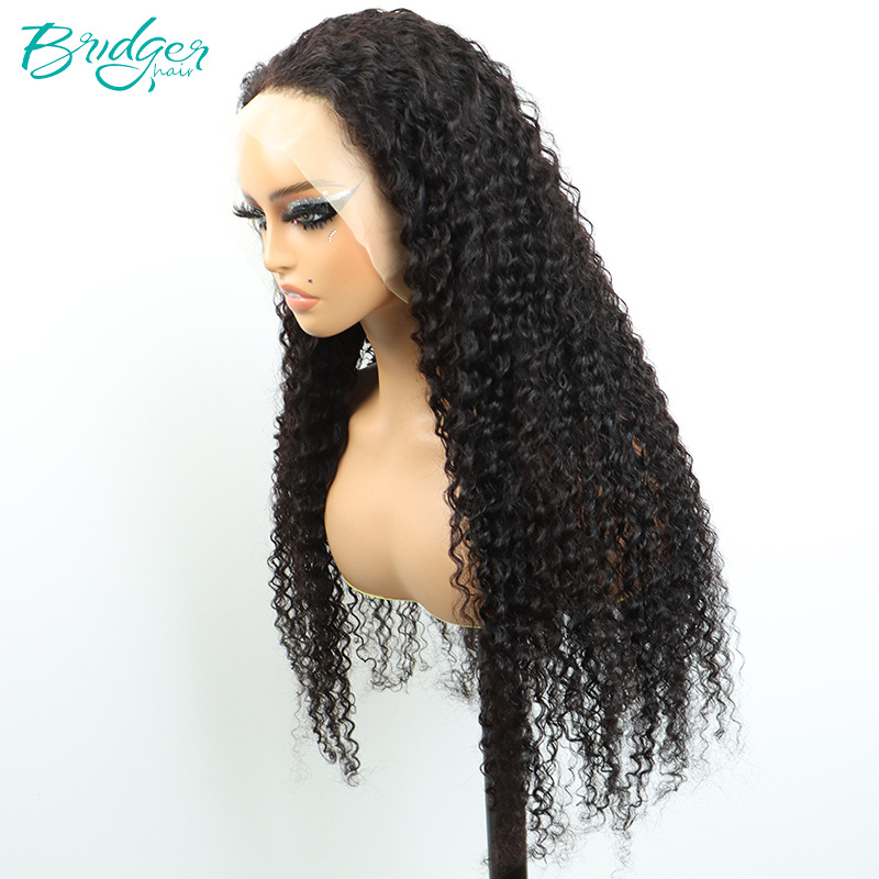 Parrucca di capelli veri ricci crespi frontali in pizzo 13*4 parrucche di capelli umani_voghion.com
