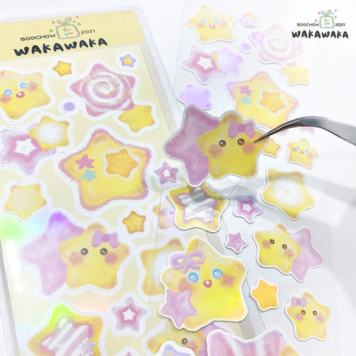 [y2k star stickers] Waka Waka Guka hand account stickers ins style cute hot girl diy small card decoration