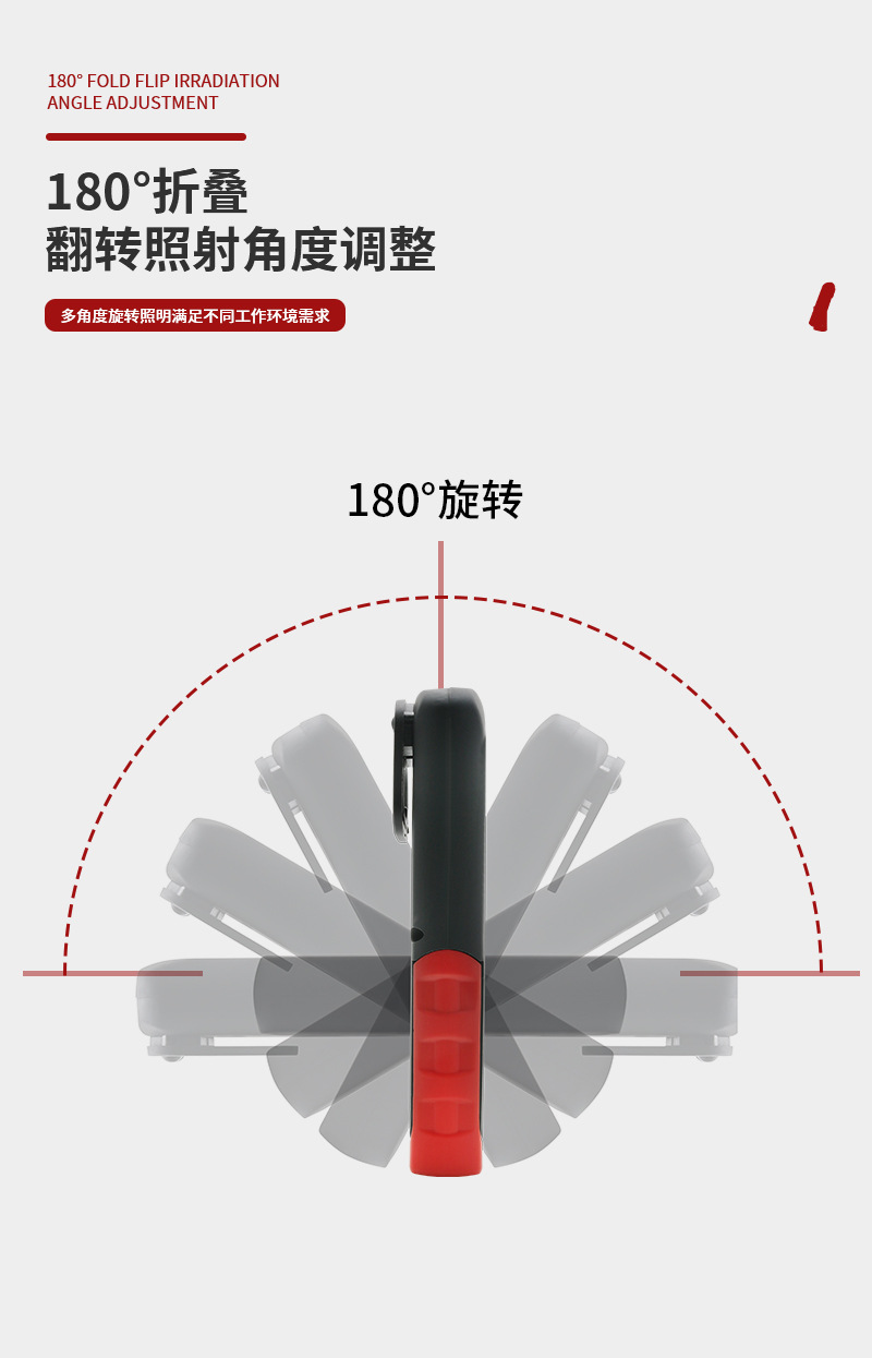 Multifunctional maintenance work lamp USB charging power indicator LED COB dual light source bright lighting work lamp