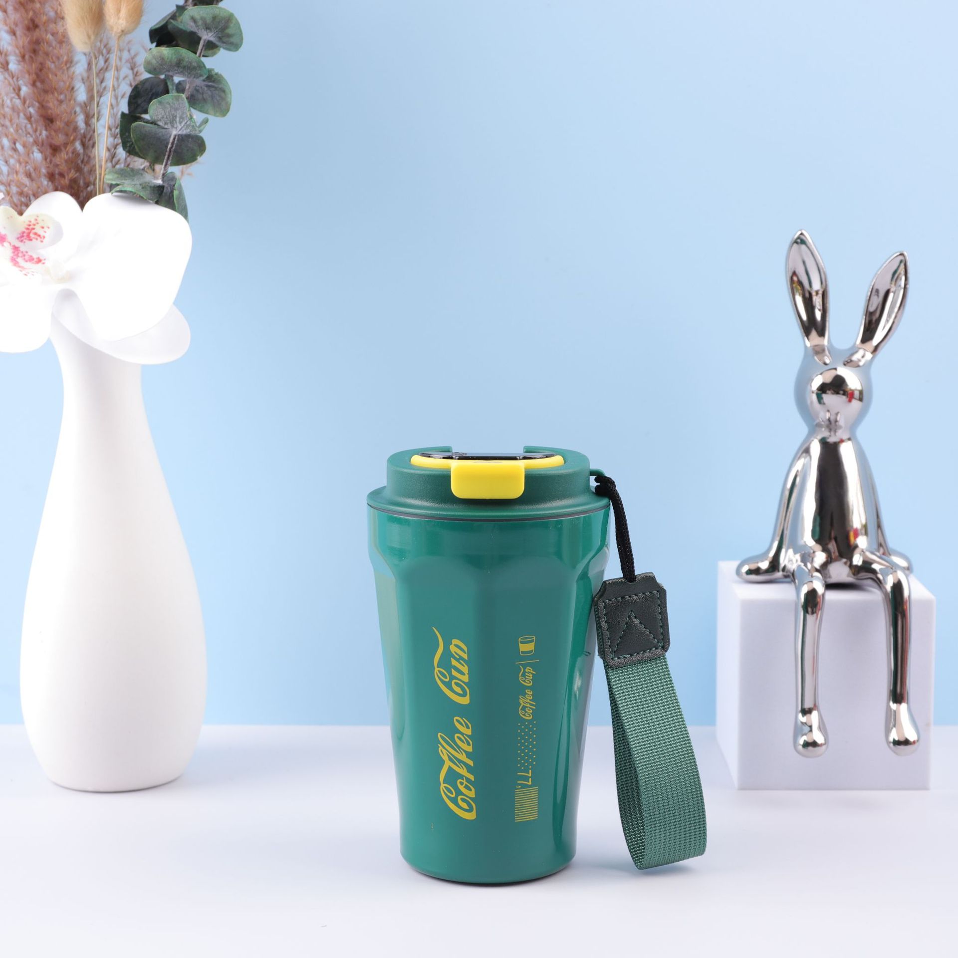 Hot sale nuevo 304 acero inoxidable octogonal diamante de cuerda taza de café taza de oficina caliente portátil doble taza de agua lotes