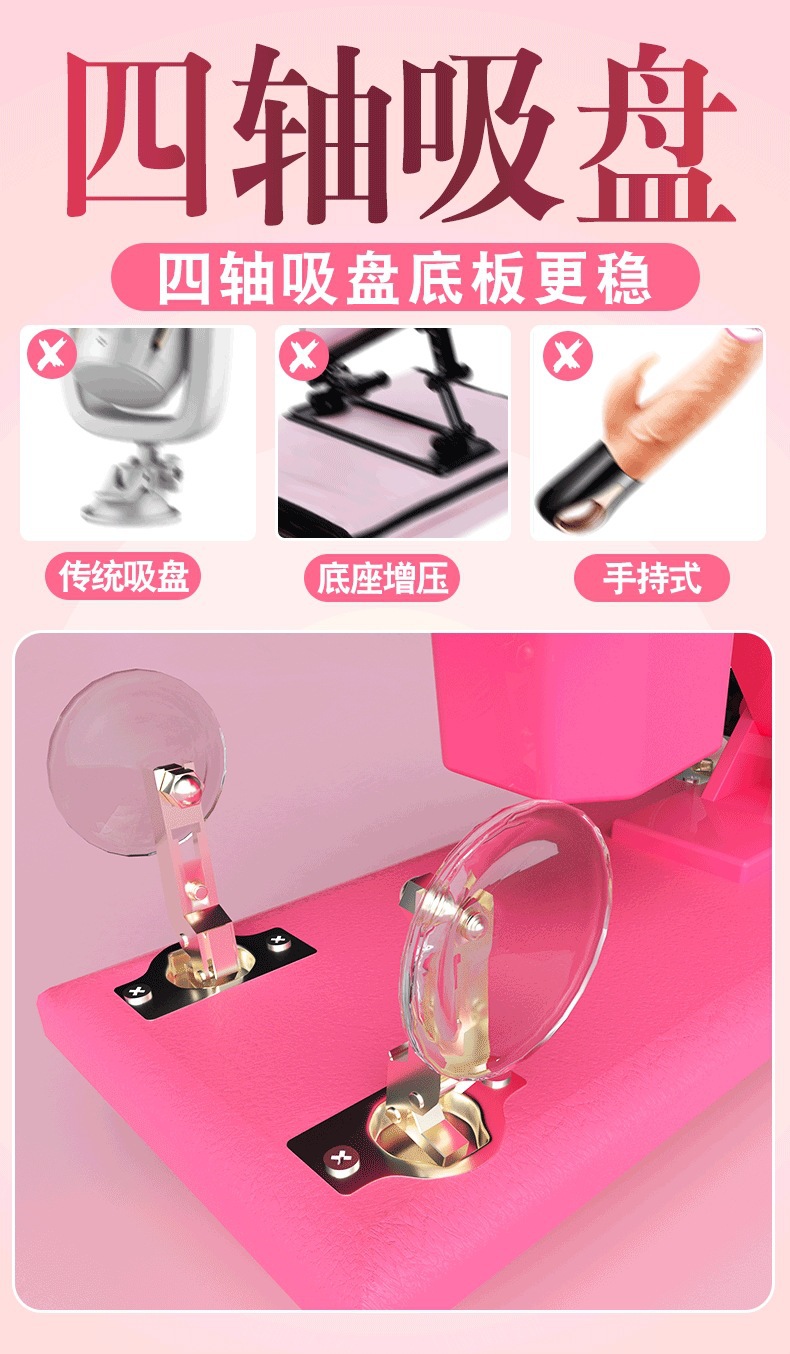 Automatic Telescopic Sex Machine for Women with TPE and Metal, Black — detail image 4