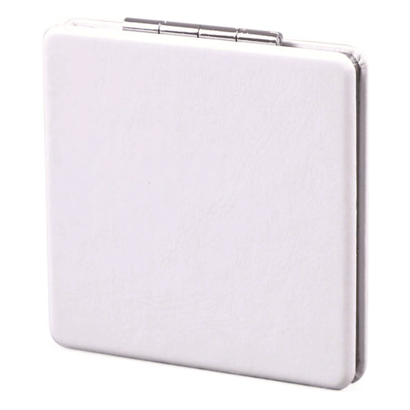 Белое кожаное зеркало для макияжа, оптовая продажа, складное зеркало для брюк с клапаном из искусственной кожи, портативное зеркало, портативное креативное металлическое студенческое маленькое зеркало своими руками