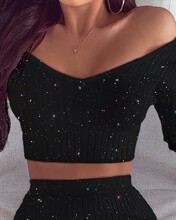 ½ζȹŮGlitter Crop Top & Skirt Sets