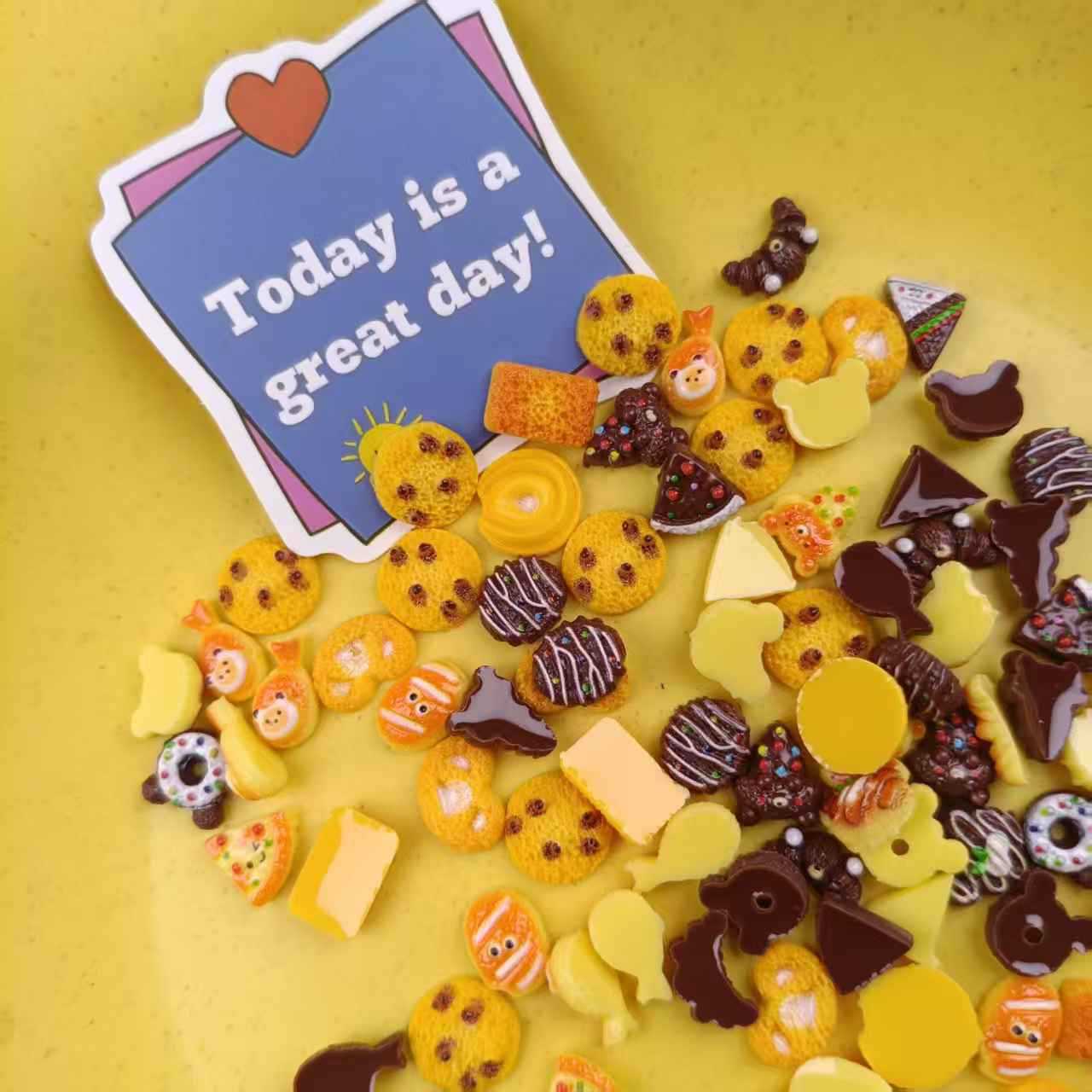 Cartoon realistic three dimensional small food play with accessories