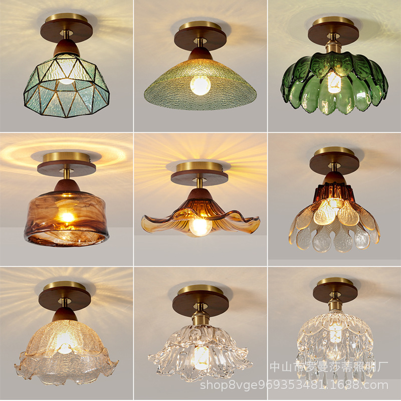 Medieval Style Aisle Lamp, Balcony Lamp, Entrance Lamp, Ceiling Lamp, Eye Protection, New Chinoiserie Simple Walnut Color Retro Led Medieval Style Aisle Lamp, Balcony Lamp, Entrance Lamp, Ceiling Lamp, Eye Protection, New Chinoiserie Simple Walnut Color Retro Led