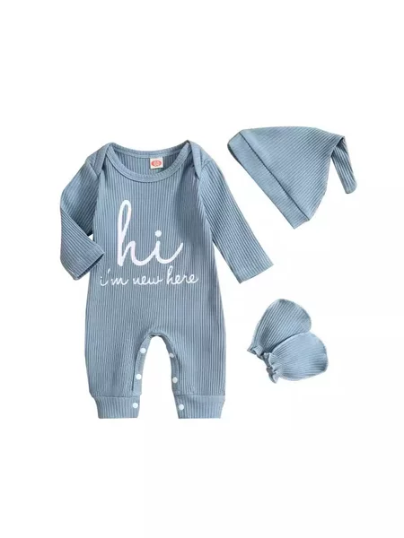 Cross-Border E-Commerce Specializes in Amazon Temu Baby Jumpsuits, Hats, Gloves, Newborn Three-Piece Crawling Suits