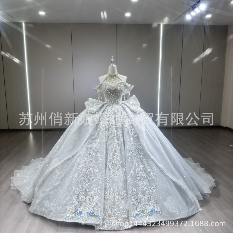 French-Style Off-Shoulder Wedding Dress 2026 New Model Bride's High-End Texture Heavy-Duty Luxury Lace Ball Gown Princess Dress